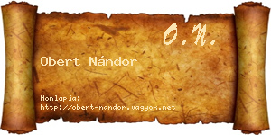 Obert Nándor névjegykártya