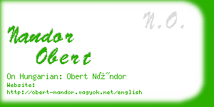 nandor obert business card